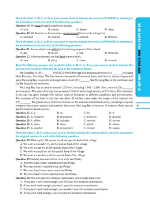 bộ đề luyện thi môn tiếng anh vào lớp 10 (có đáp án)