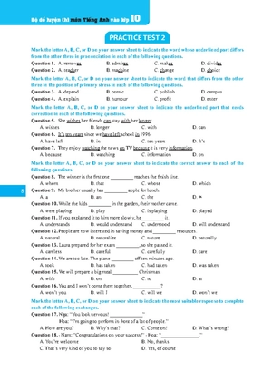 bộ đề luyện thi môn tiếng anh vào lớp 10 (có đáp án)