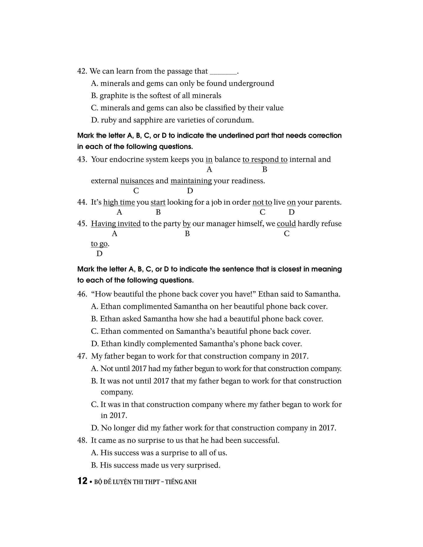 bộ đề luyện thi thpt môn tiếng anh (2022)