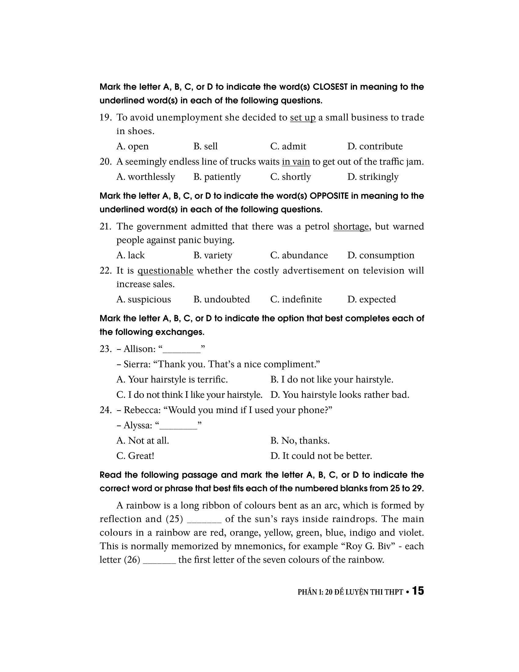 bộ đề luyện thi thpt môn tiếng anh (2022)
