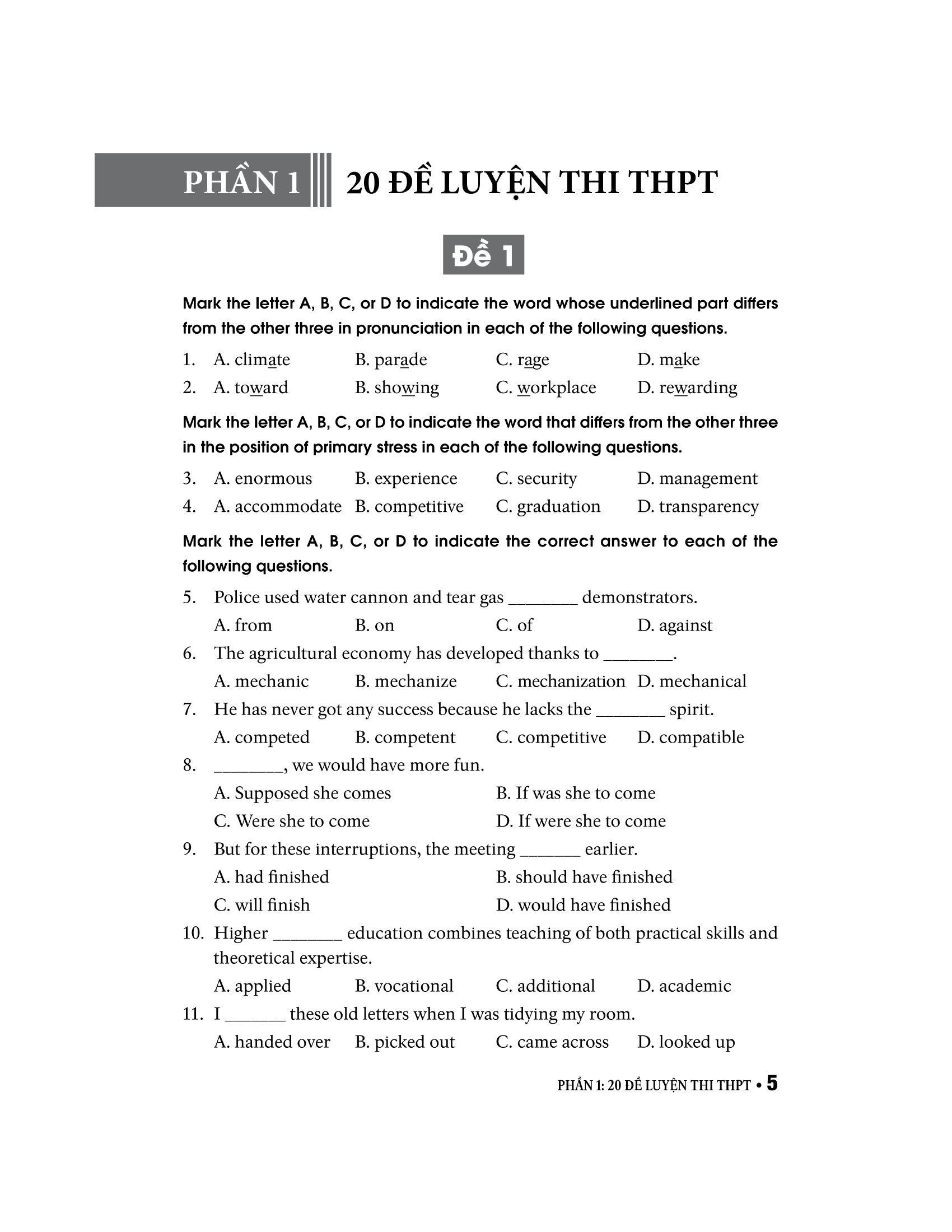 bộ đề luyện thi thpt môn tiếng anh (2022)