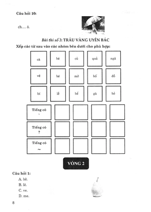 bộ để luyện thi violympic trạng nguyên tiếng việt trên internet lớp 1