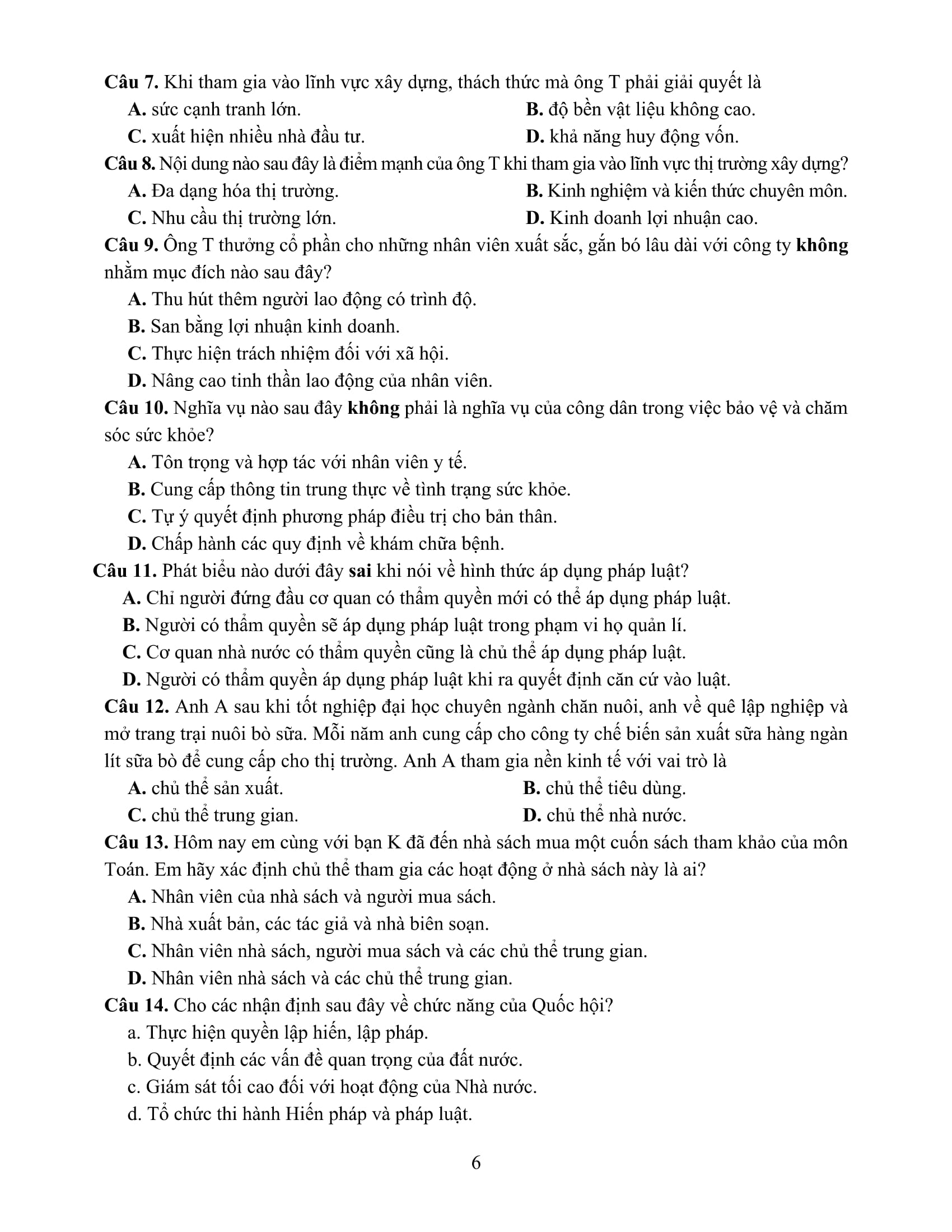 Bộ Đề Ôn Luyện Chuyên Sâu - Môn Giáo Dục Kinh Tế Và Pháp Luật - Kỳ Thi Tốt Nghiệp THPT Theo Chương Trình GDPT Mới