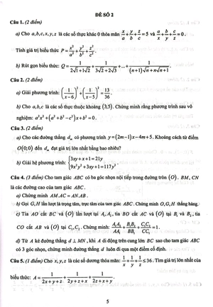 bộ đề ôn luyện thi vào lớp 10 chuyên môn toán