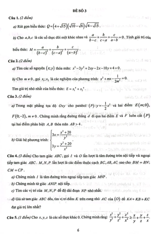 bộ đề ôn luyện thi vào lớp 10 chuyên môn toán