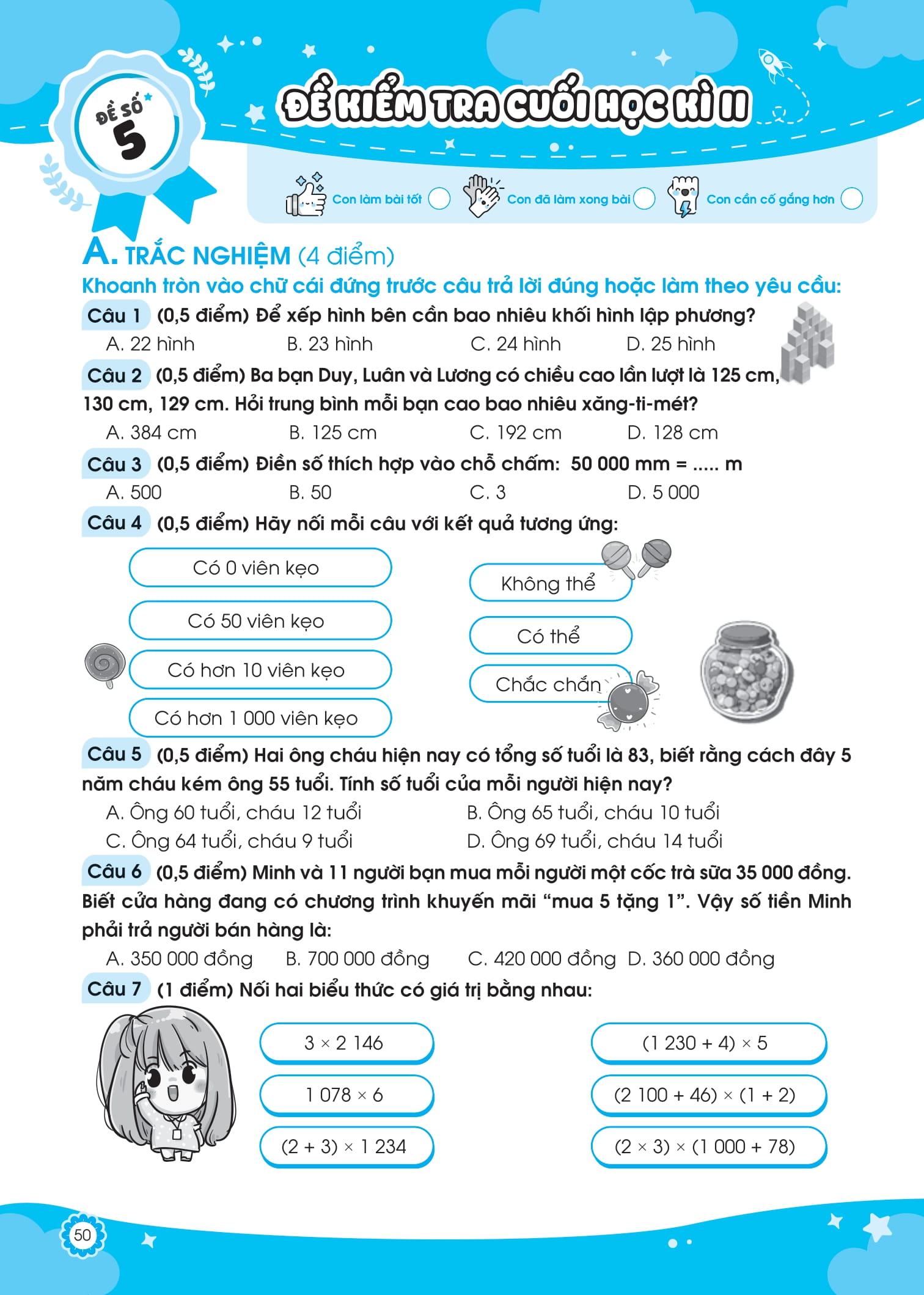 Bộ
						
										
										Đề Ôn Luyện Và Tự Kiểm Tra Toán 4 - Tập 2