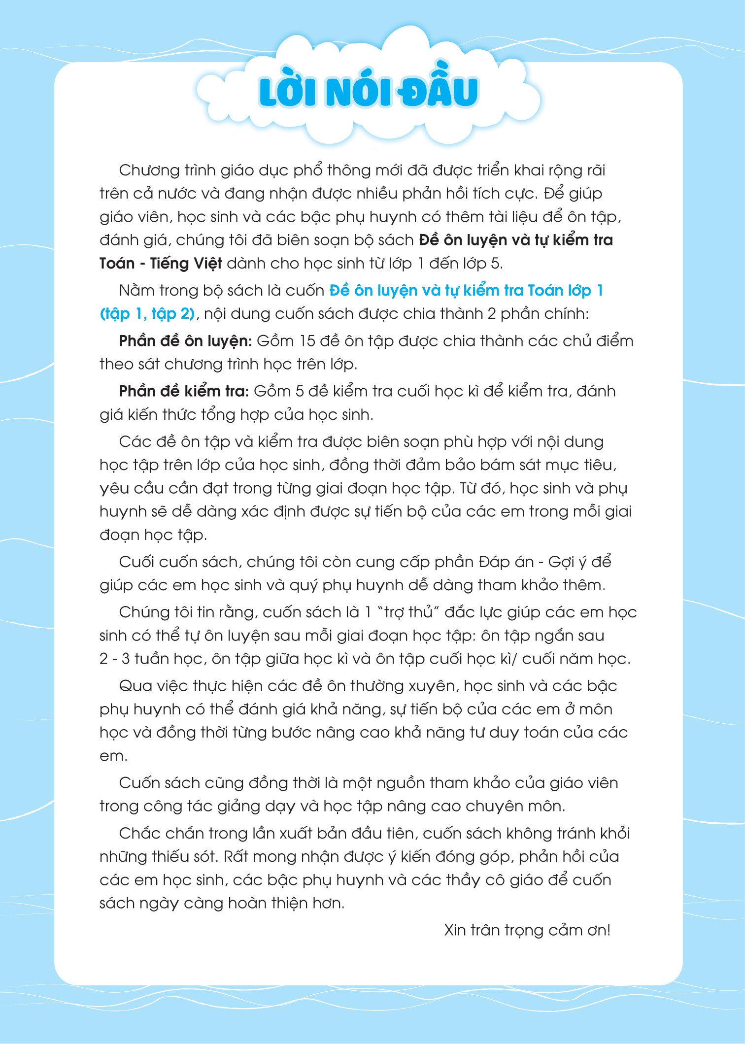 bộ đề ôn luyện và tự kiểm tra toán lớp 1 - tập 1