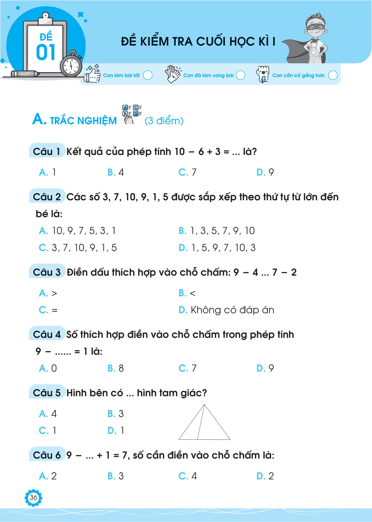 bộ đề ôn luyện và tự kiểm tra toán lớp 1 - tập 1