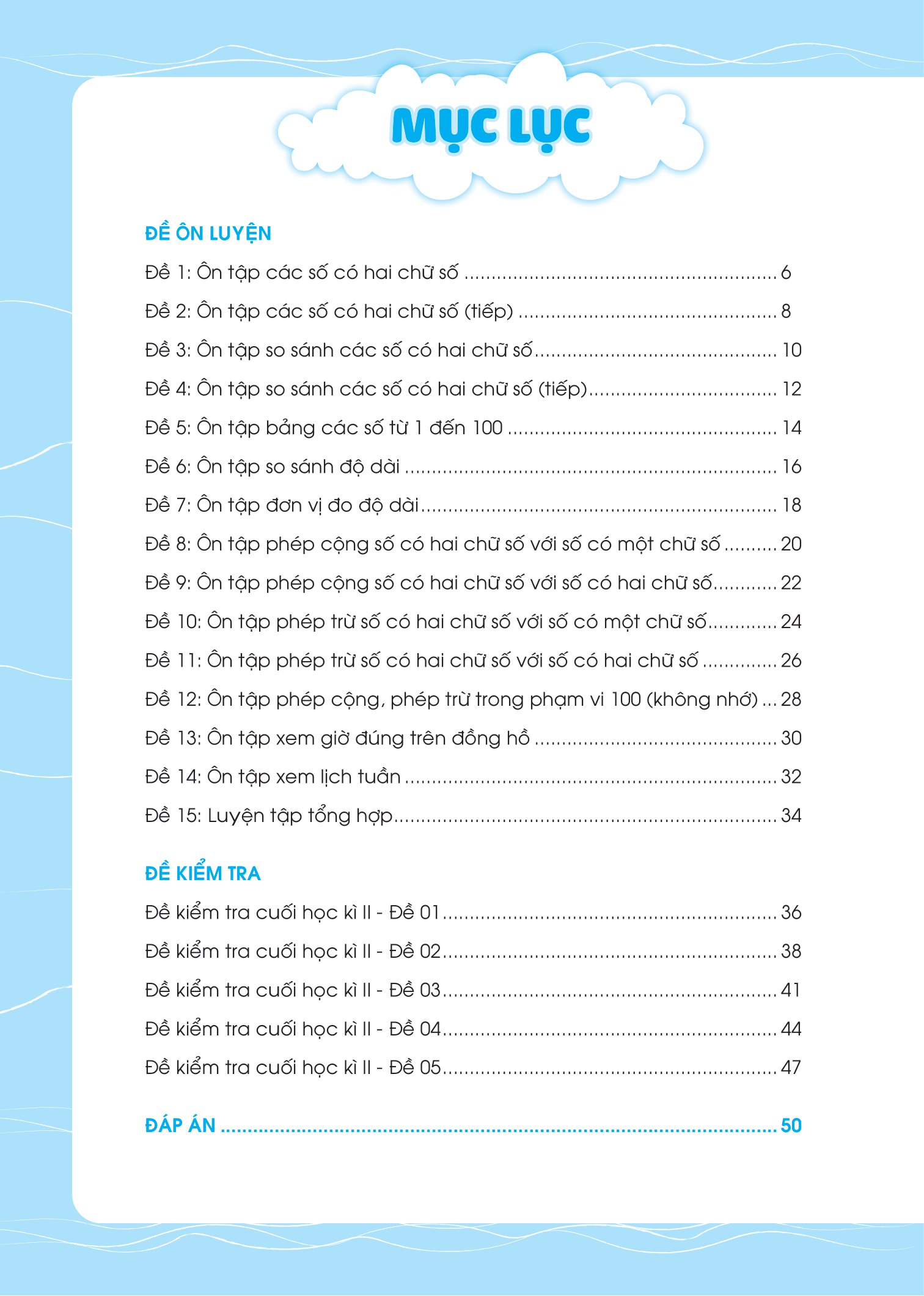 bộ đề ôn luyện và tự kiểm tra toán lớp 1 - tập 2
