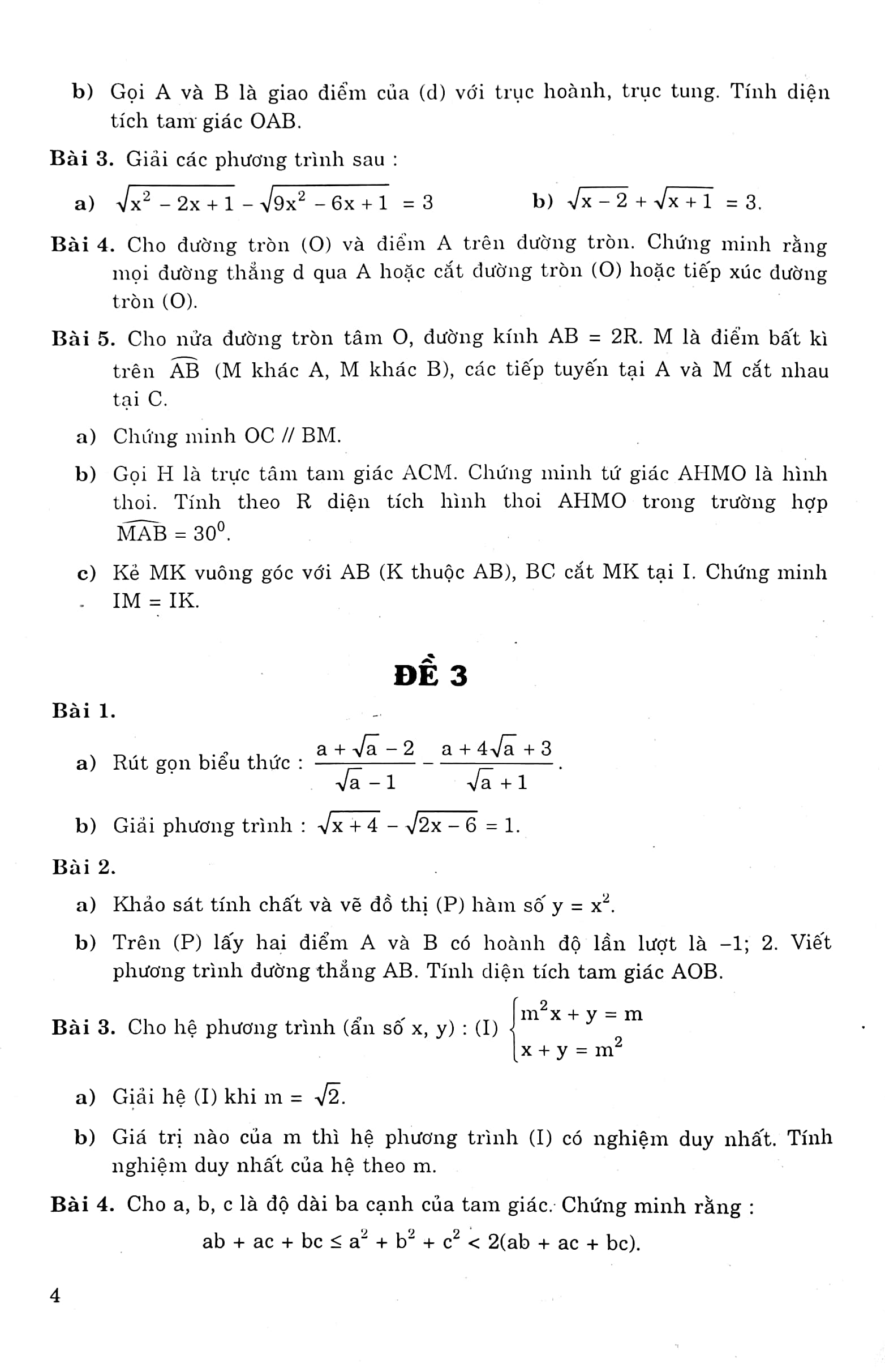 bộ đề thi môn toán 9 vào lớp 10 (tái bản 2023)