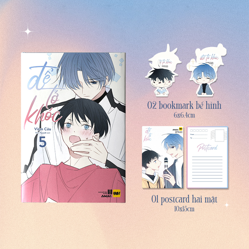 bộ để tớ khóc - tập 5 - tặng kèm 2 bookmark bế hình + 1 postcard 2 mặt