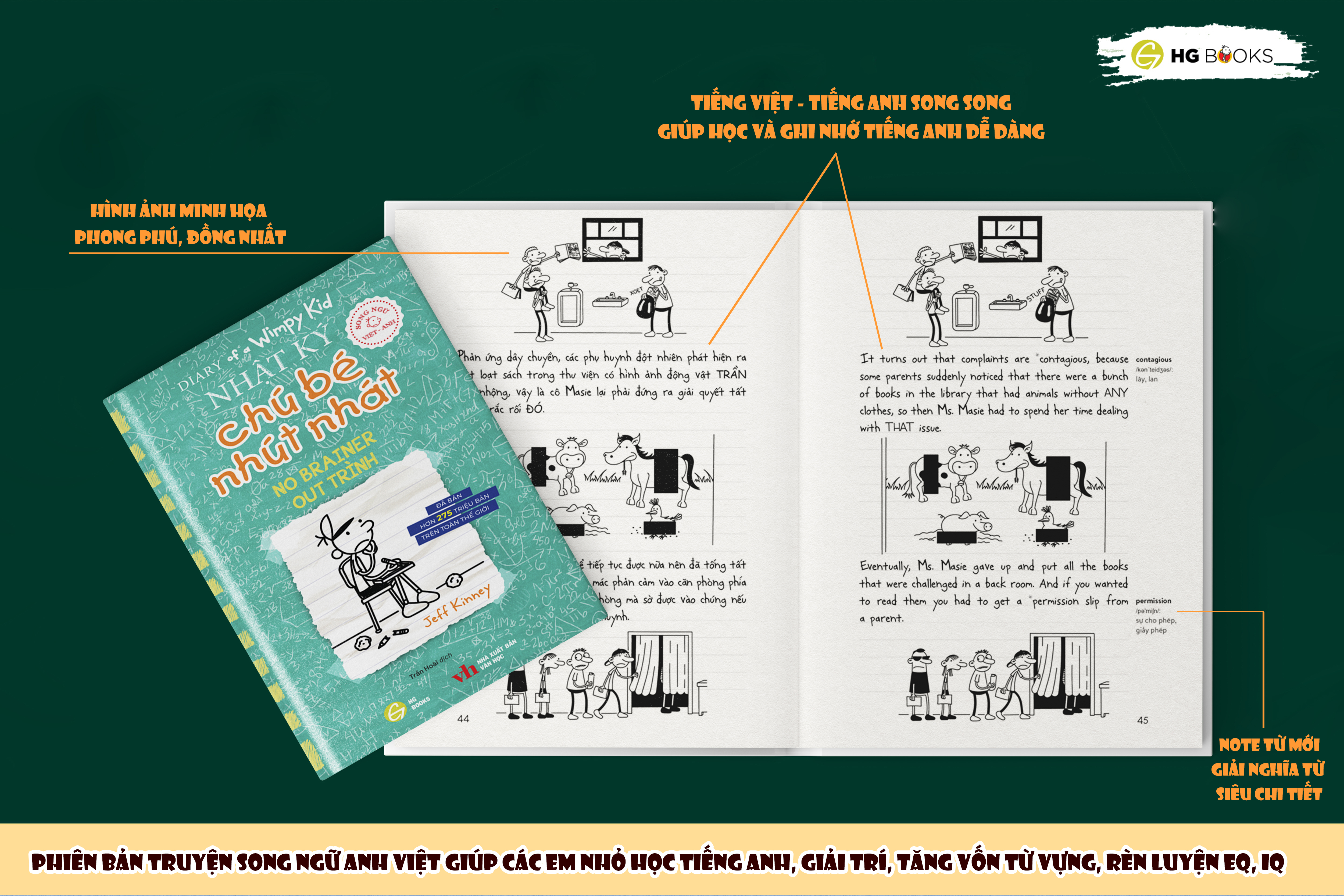 bộ diary of a wimpy kid - nhật ký chú bé nhút nhát - tập 18: out trình - no brainer (song ngữ việt-anh)