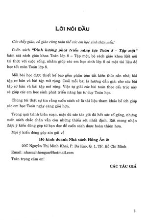 bộ định hướng phát triển năng lực toán 8 - tập 1 (bám sát sgk kết nối tri thức với cuộc sống)
