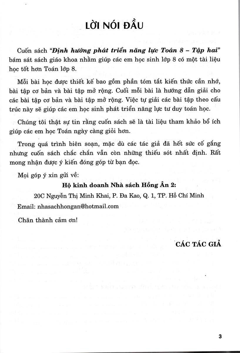 bộ định hướng phát triển năng lực toán 8 - tập 2 (bám sát sgk kết nối tri thức với cuộc sống)