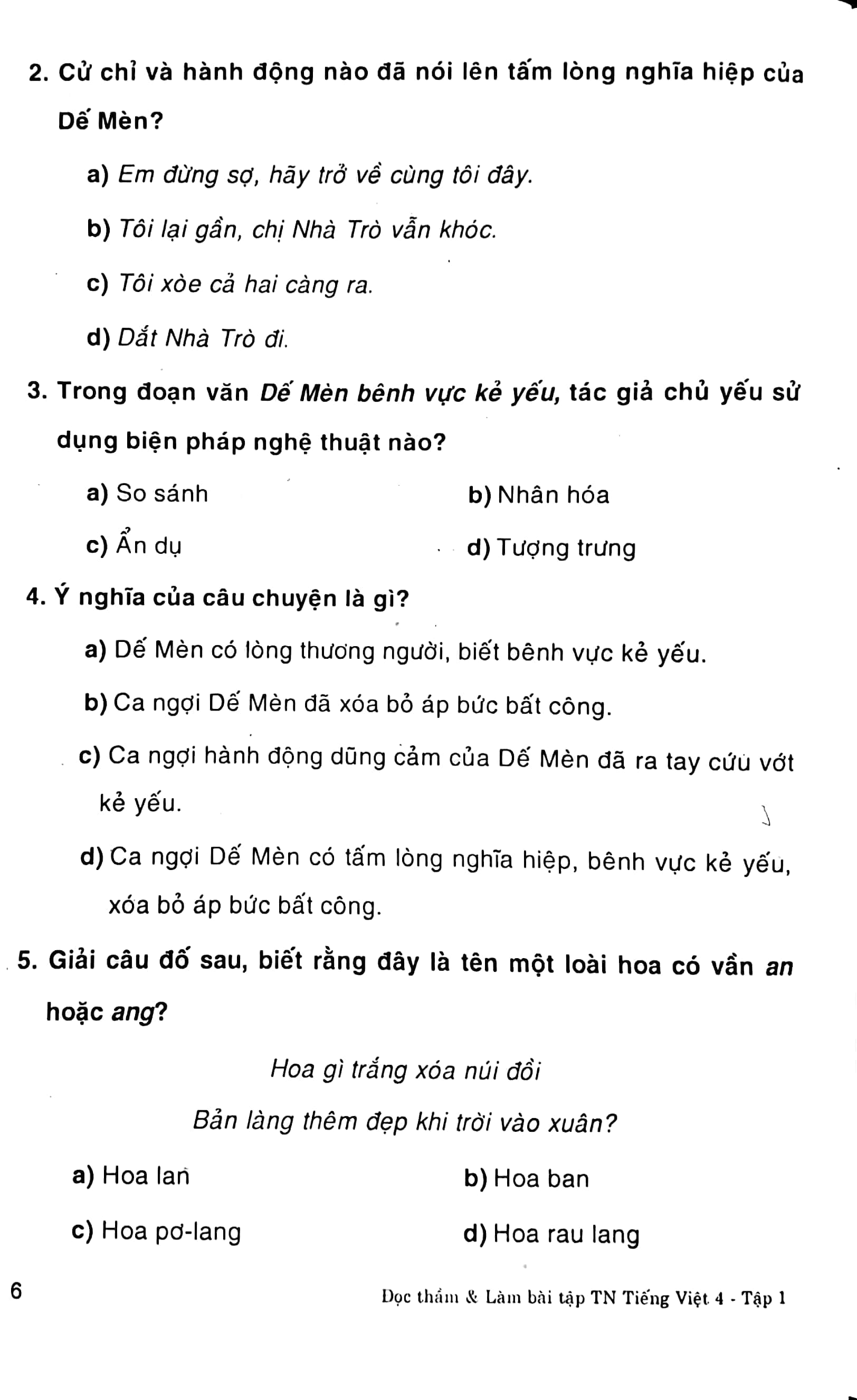 bộ đọc thầm và làm bài tập trắc nghiệm tiếng việt 4 - tập 1
