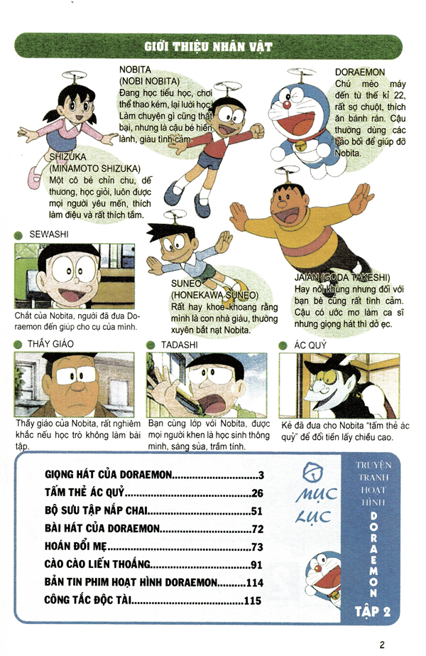 bộ doraemon - hoạt hình màu - tập 2 (tái bản 2020)