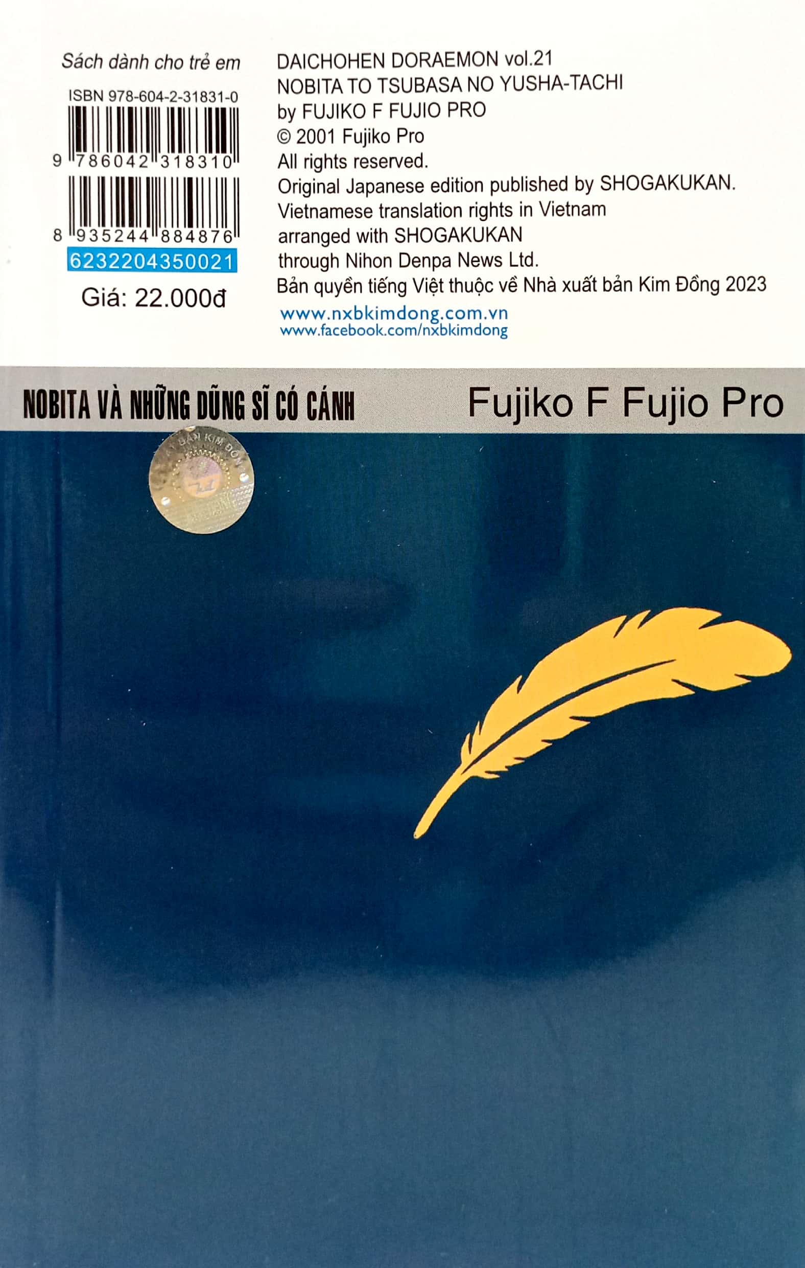 bộ doraemon - truyện dài - tập 21 - nobita và những dũng sĩ có cánh (tái bản 2023)