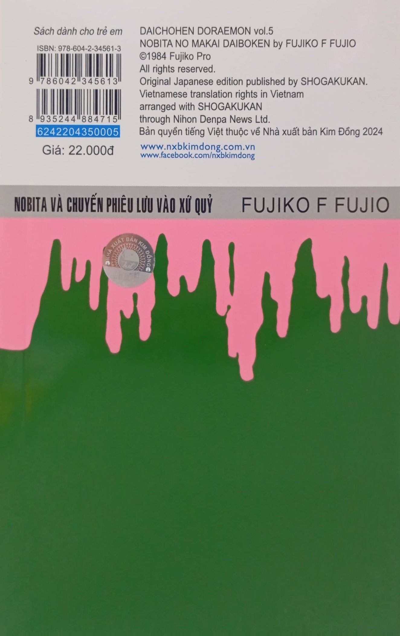 bộ doraemon - truyện dài - tập 5 - nobita và chuyến phiêu lưu vào xứ quỷ (tái bản 2023)