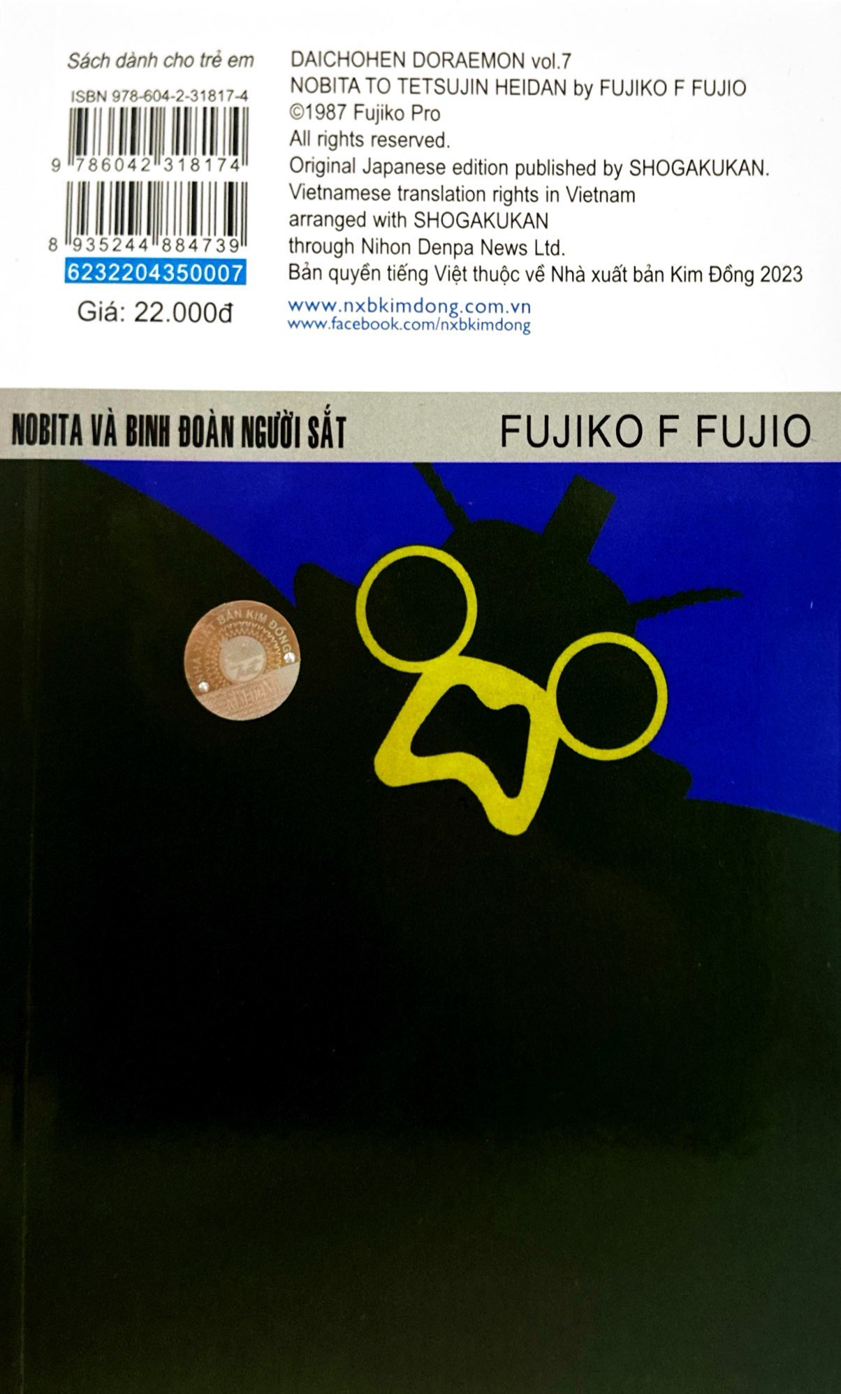 bộ doraemon - truyện dài - tập 7 - nobita và binh đoàn người sắt (tái bản 2023)