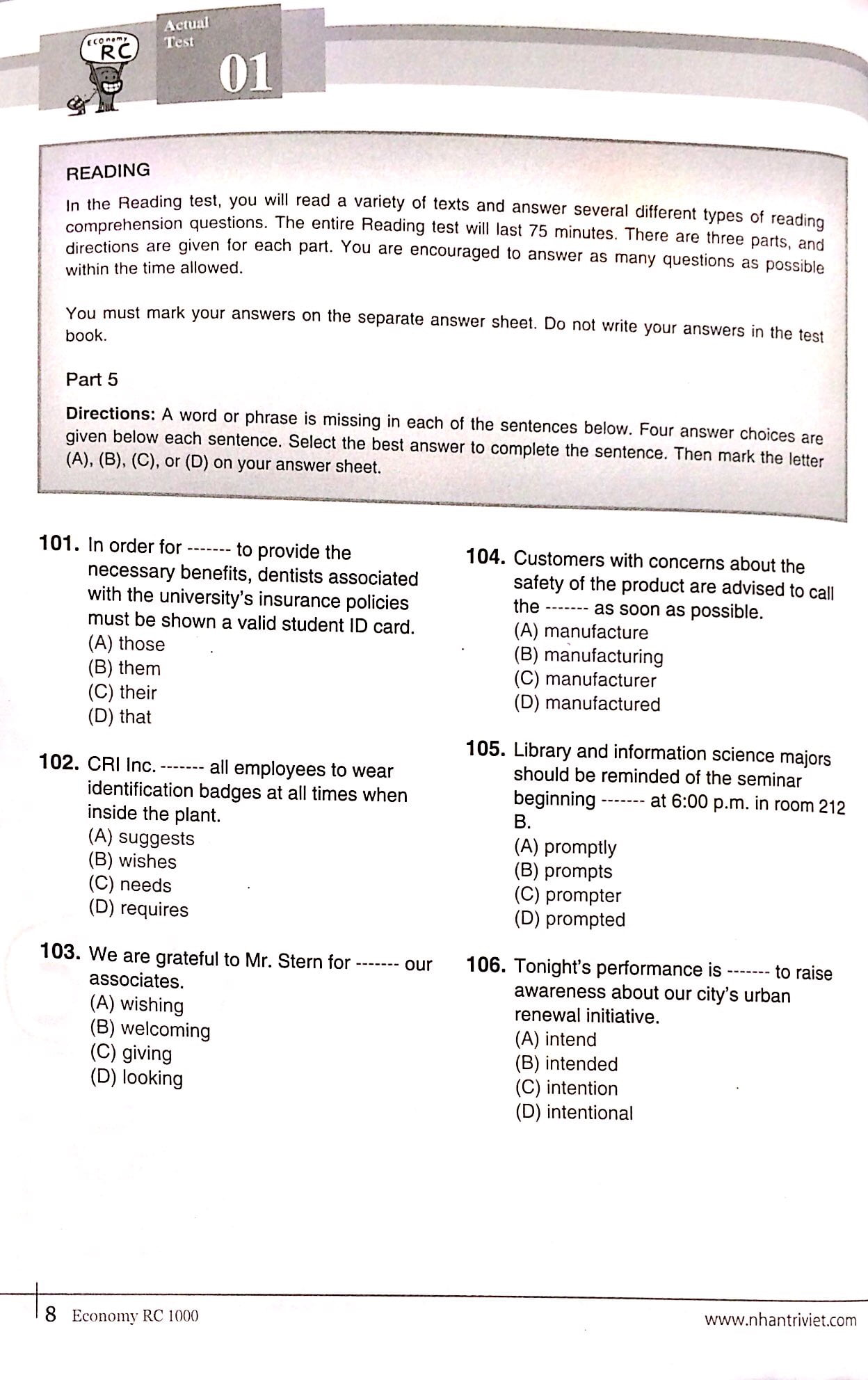 bộ economy toeic rc1000 vol 2