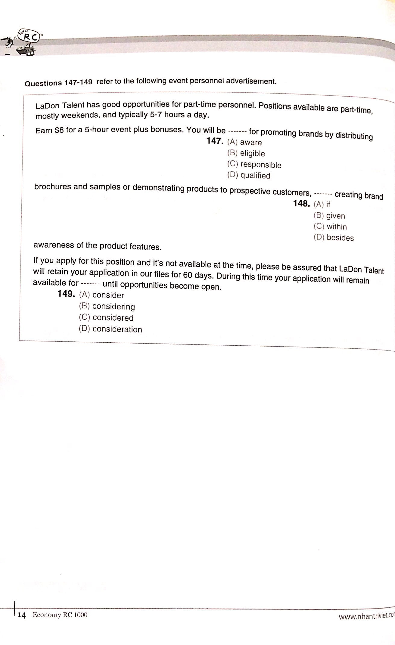 bộ economy toeic rc1000 volume 1