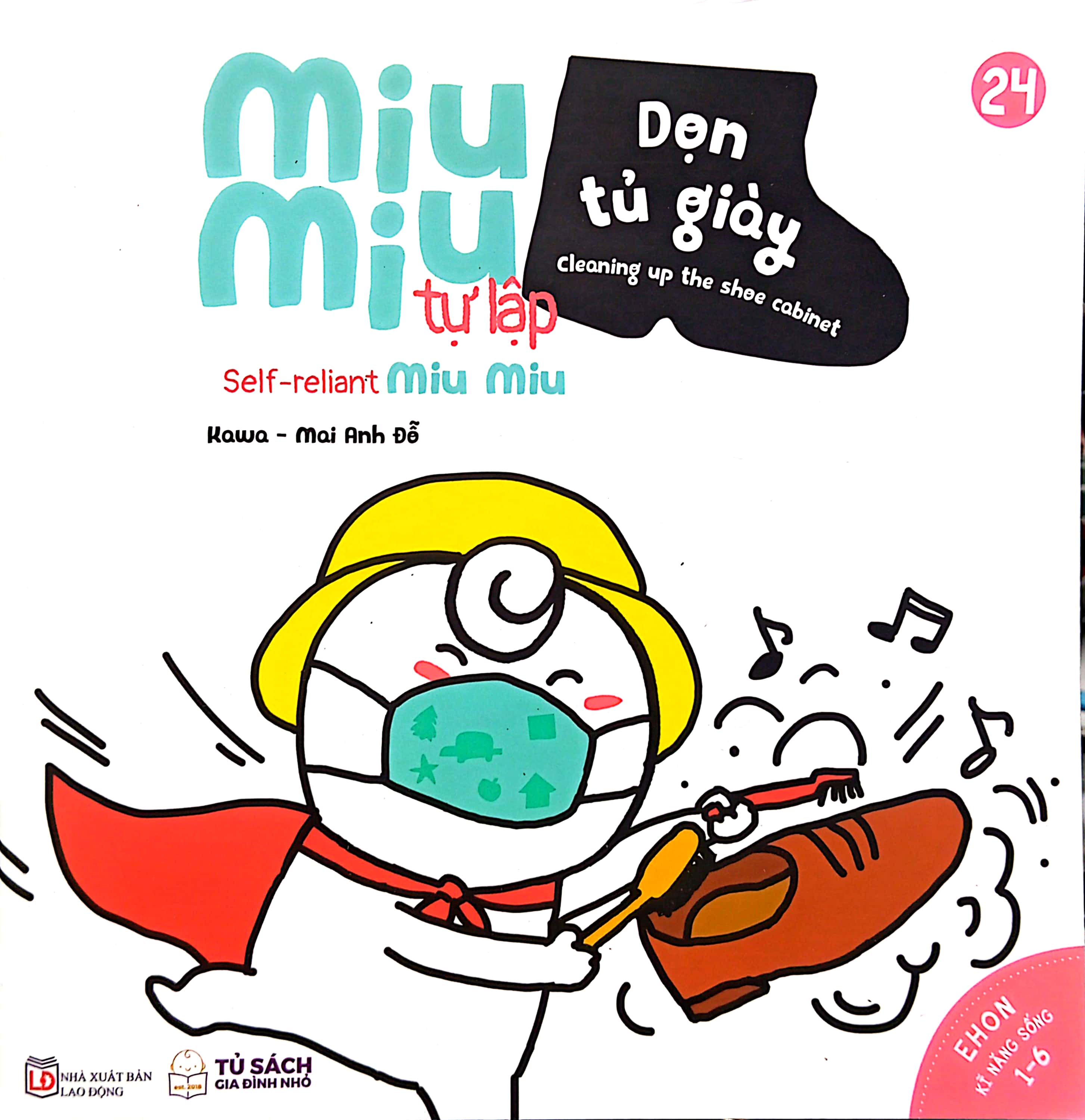 bộ ehon kĩ năng sống - tập 24 - miu miu tự lập - dọn tủ giày (dành cho độ tuổi 1-6) (tái bản 2023)