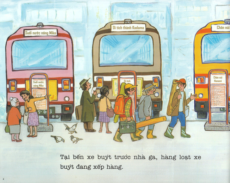 bộ ehon - thực phẩm tâm hồn cho bé - xe bus píng poong đi biển (tái bản 2020)