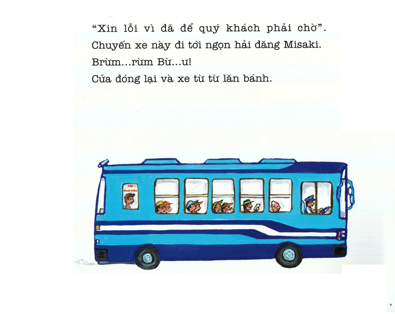 bộ ehon - thực phẩm tâm hồn cho bé - xe bus píng poong đi biển (tái bản 2020)