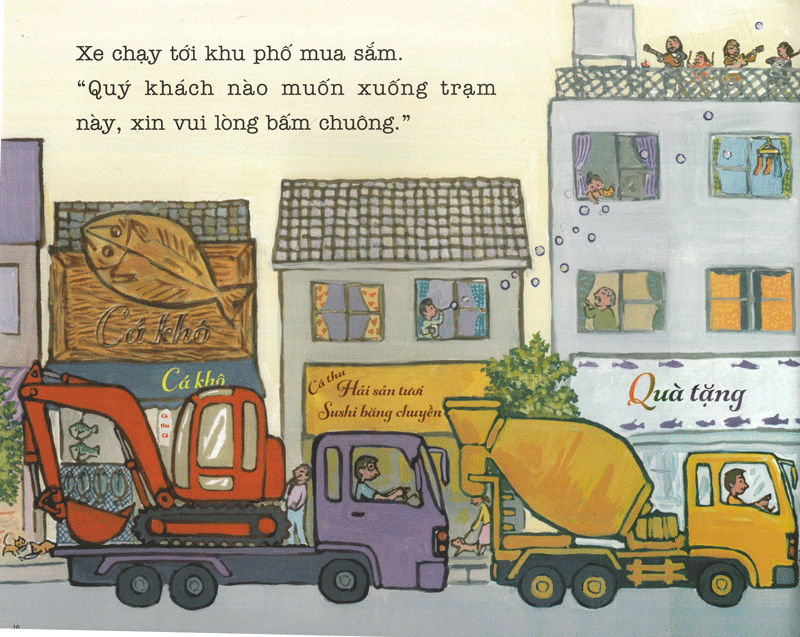 bộ ehon - thực phẩm tâm hồn cho bé - xe bus píng poong đi biển (tái bản 2020)