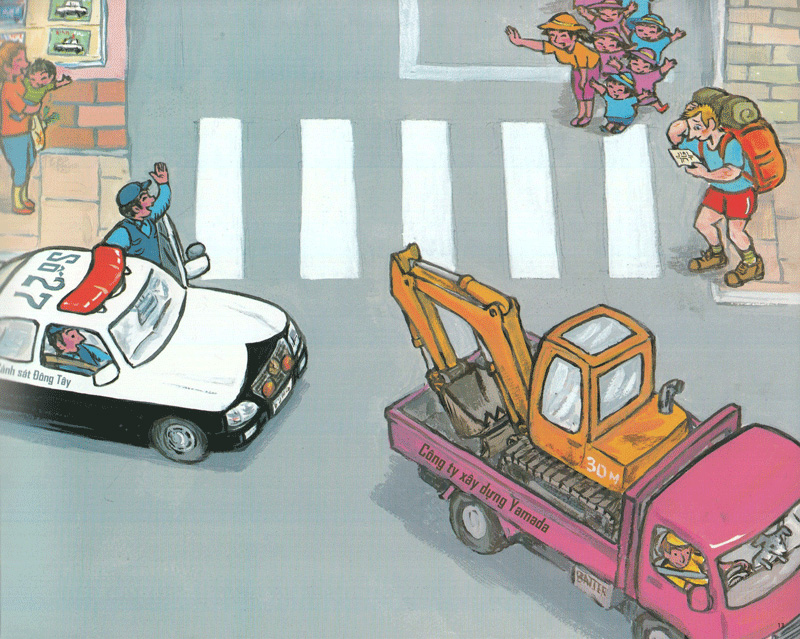 bộ ehon - thực phẩm tâm hồn cho bé - xe tuần tra cố lên nhé! (tái bản 2020)