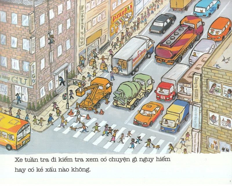 bộ ehon - thực phẩm tâm hồn cho bé - xe tuần tra cố lên nhé! (tái bản 2020)