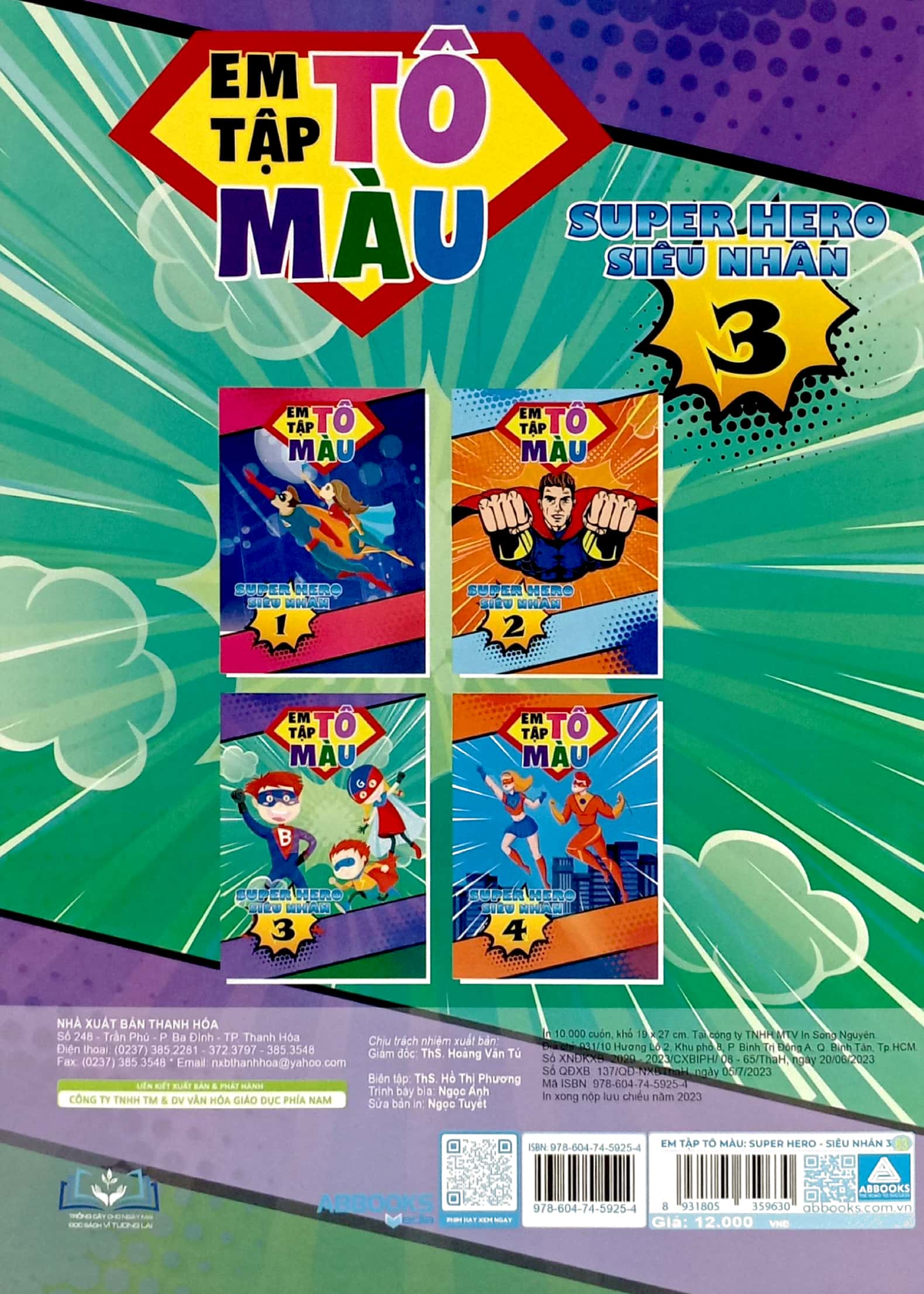 bộ em tập tô màu - super hero siêu nhân 3