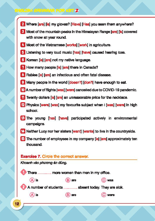 bộ english grammar for ket 2 - có đáp án