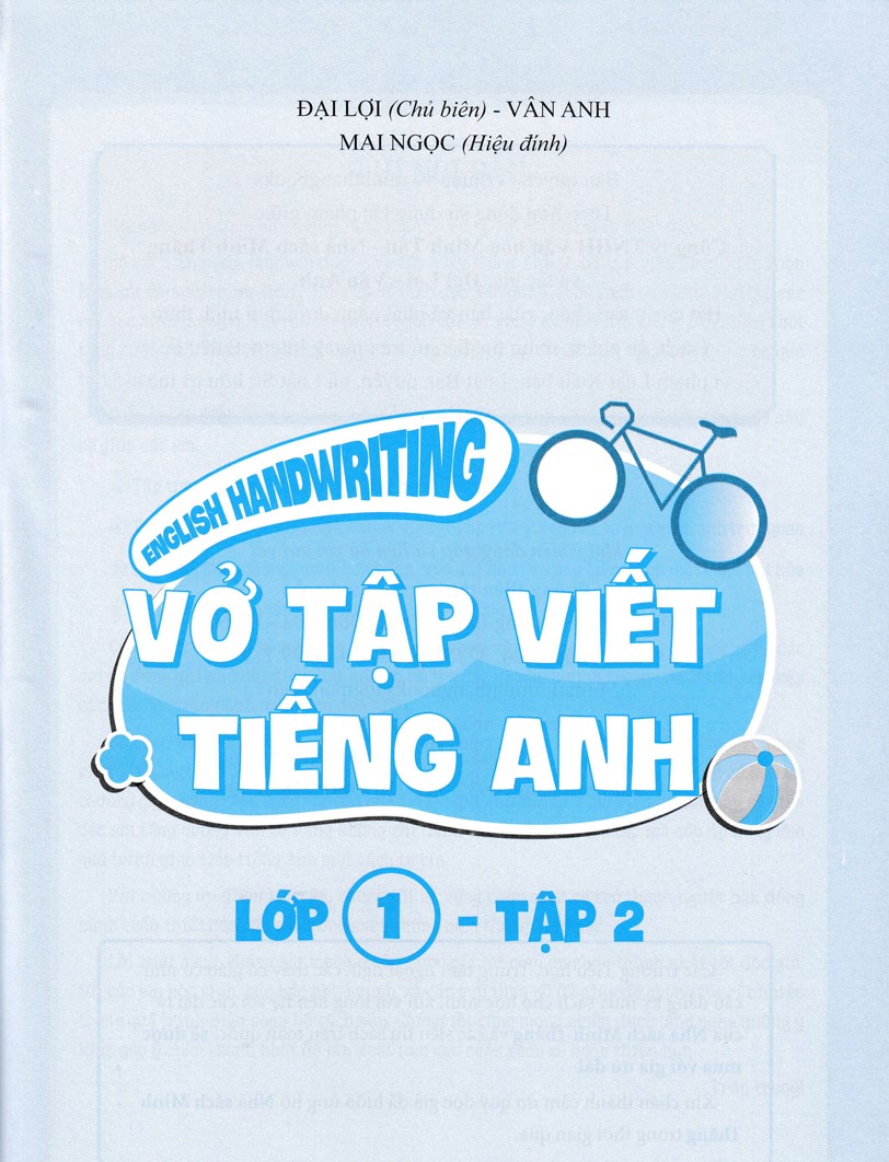 bộ english handwriting - vở tập viết tiếng anh lớp 1 - tập 2