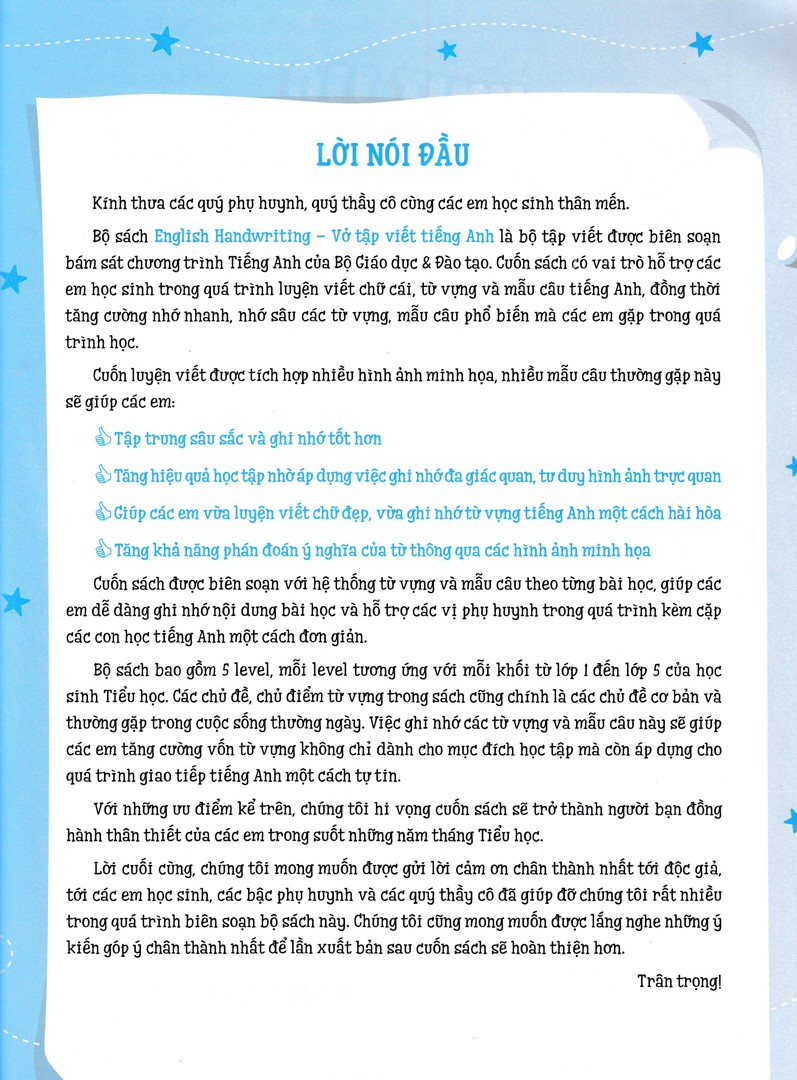 bộ english handwriting - vở tập viết tiếng anh lớp 1 - tập 2