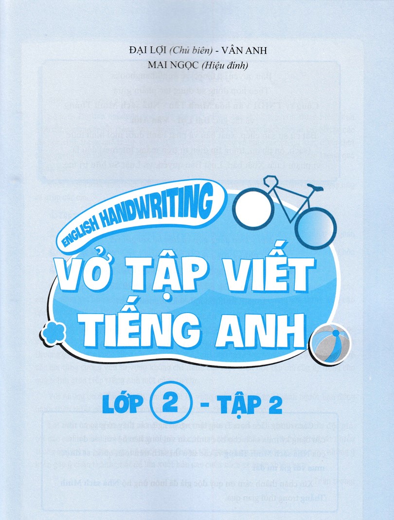 bộ english handwriting - vở tập viết tiếng anh lớp 2 - tập 2