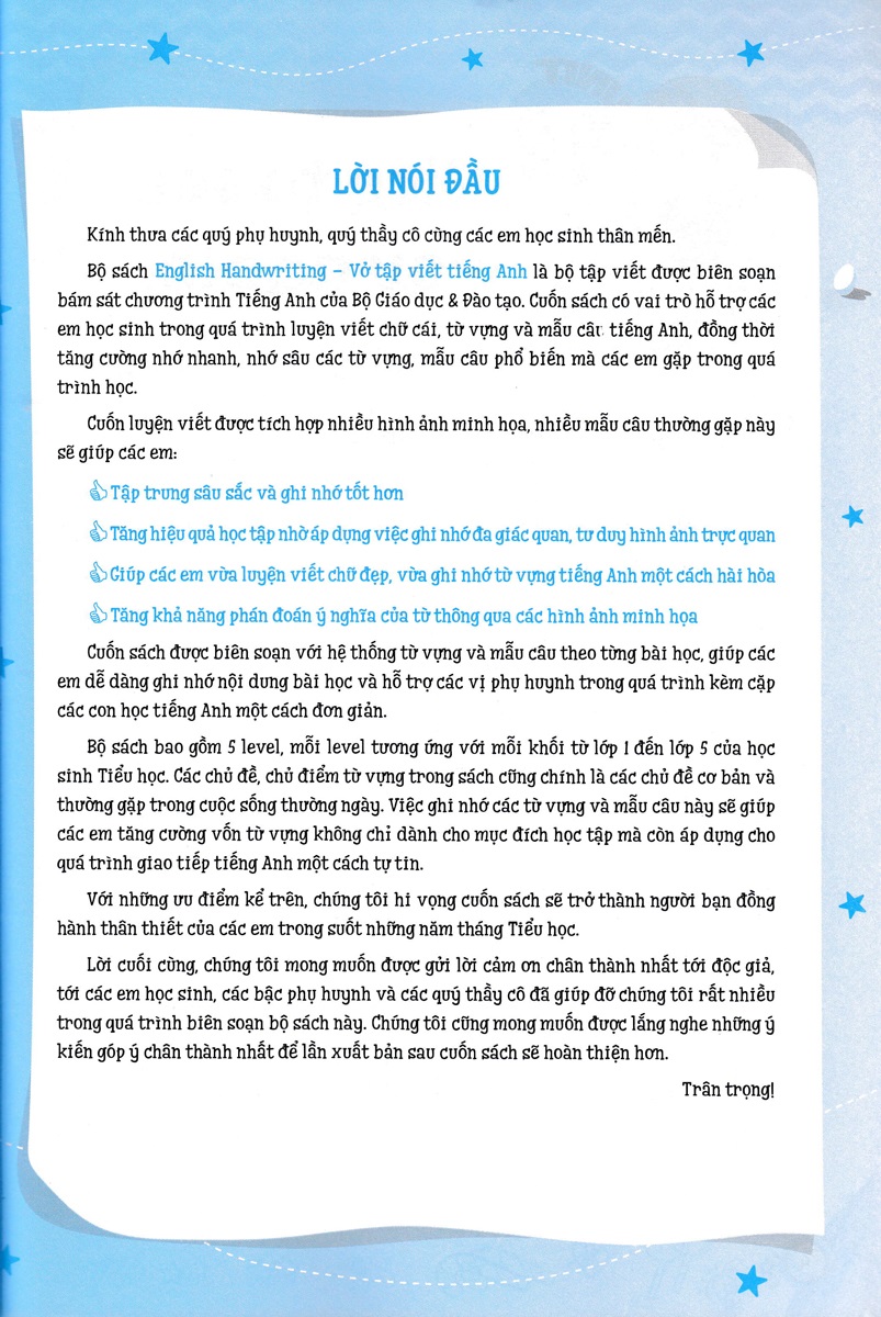 bộ english handwriting - vở tập viết tiếng anh lớp 4 - tập 1