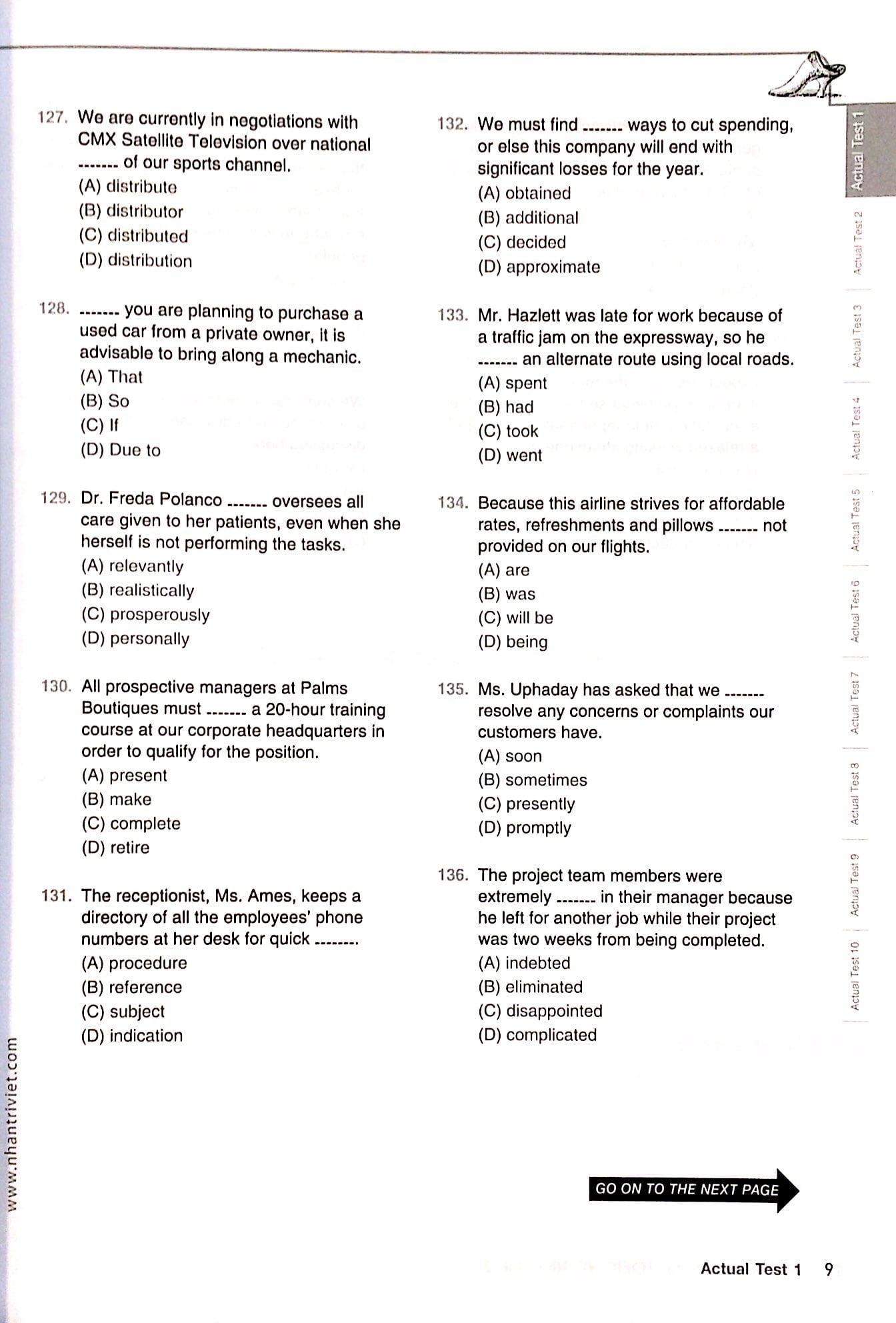 bộ essential test for toeic rc 1000 vol 2 (không cd)