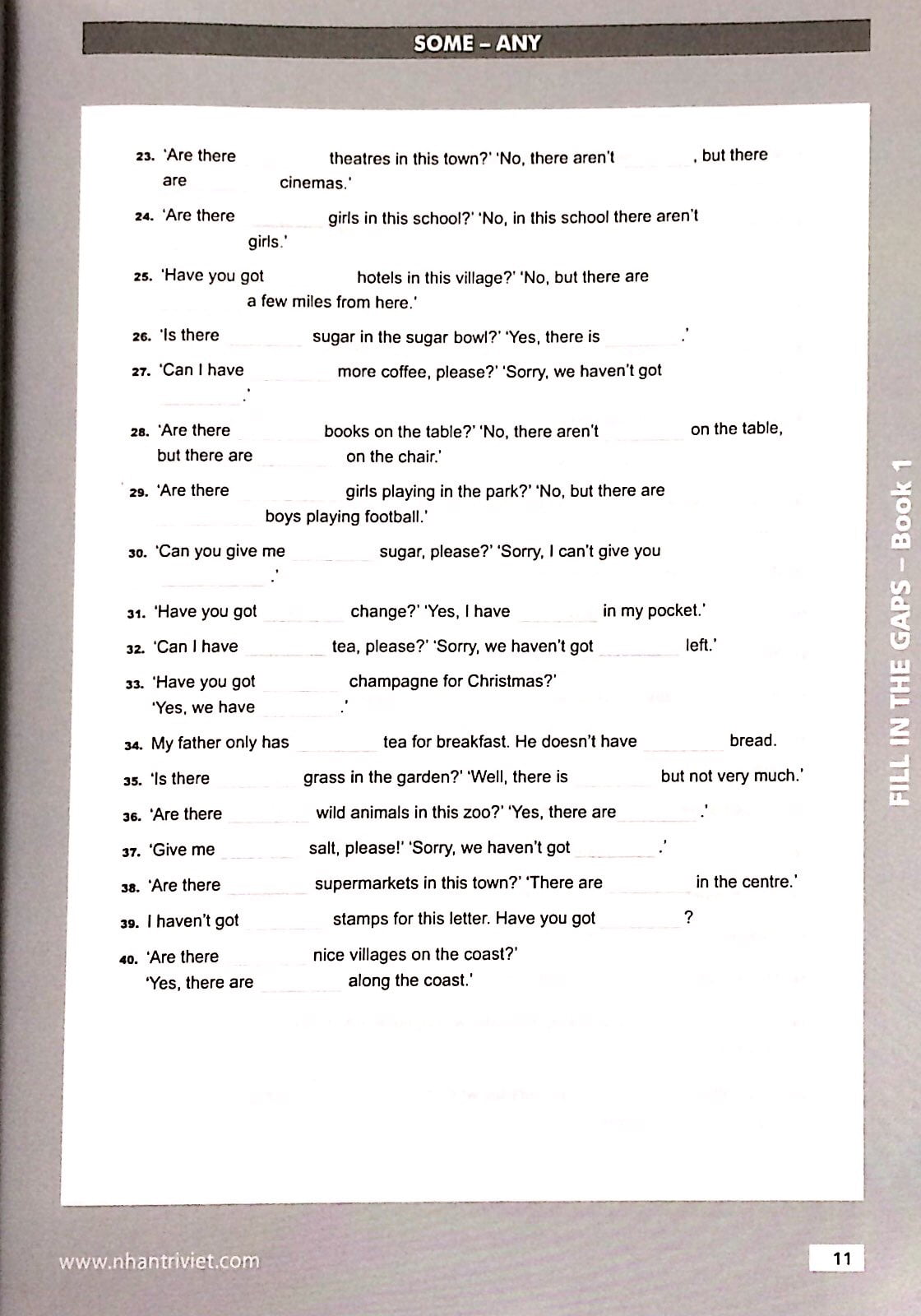 bộ fill in the gaps book 1