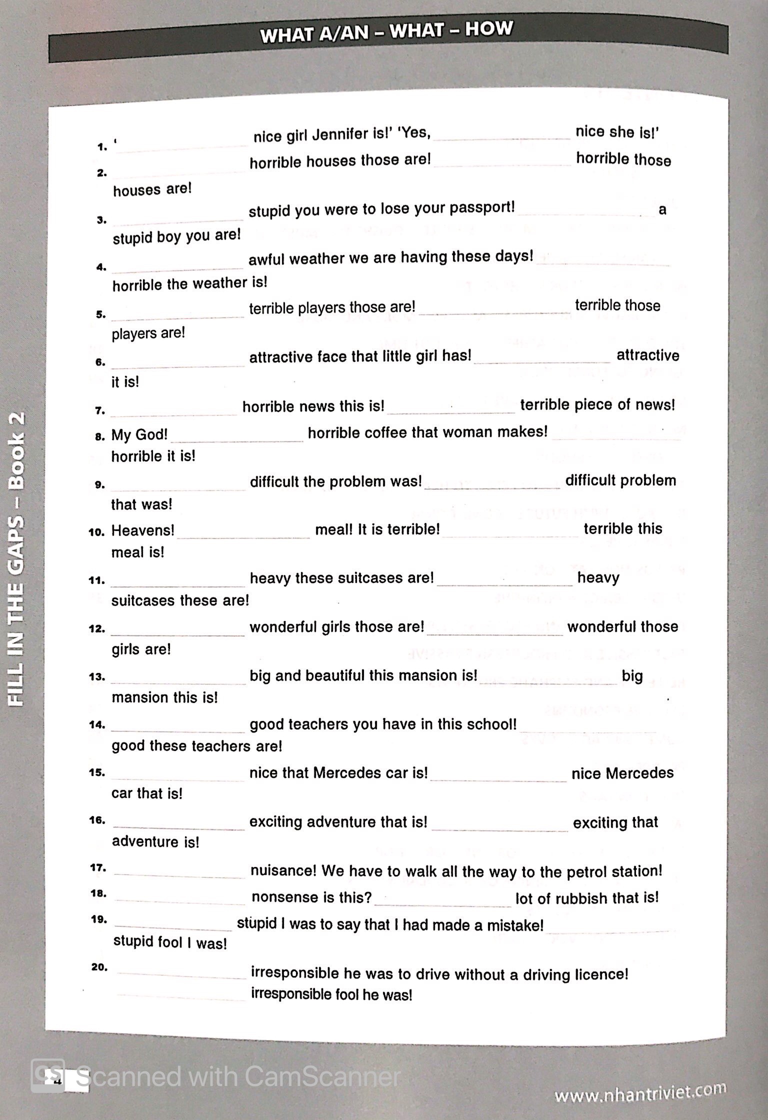 bộ fill in the gaps book 2