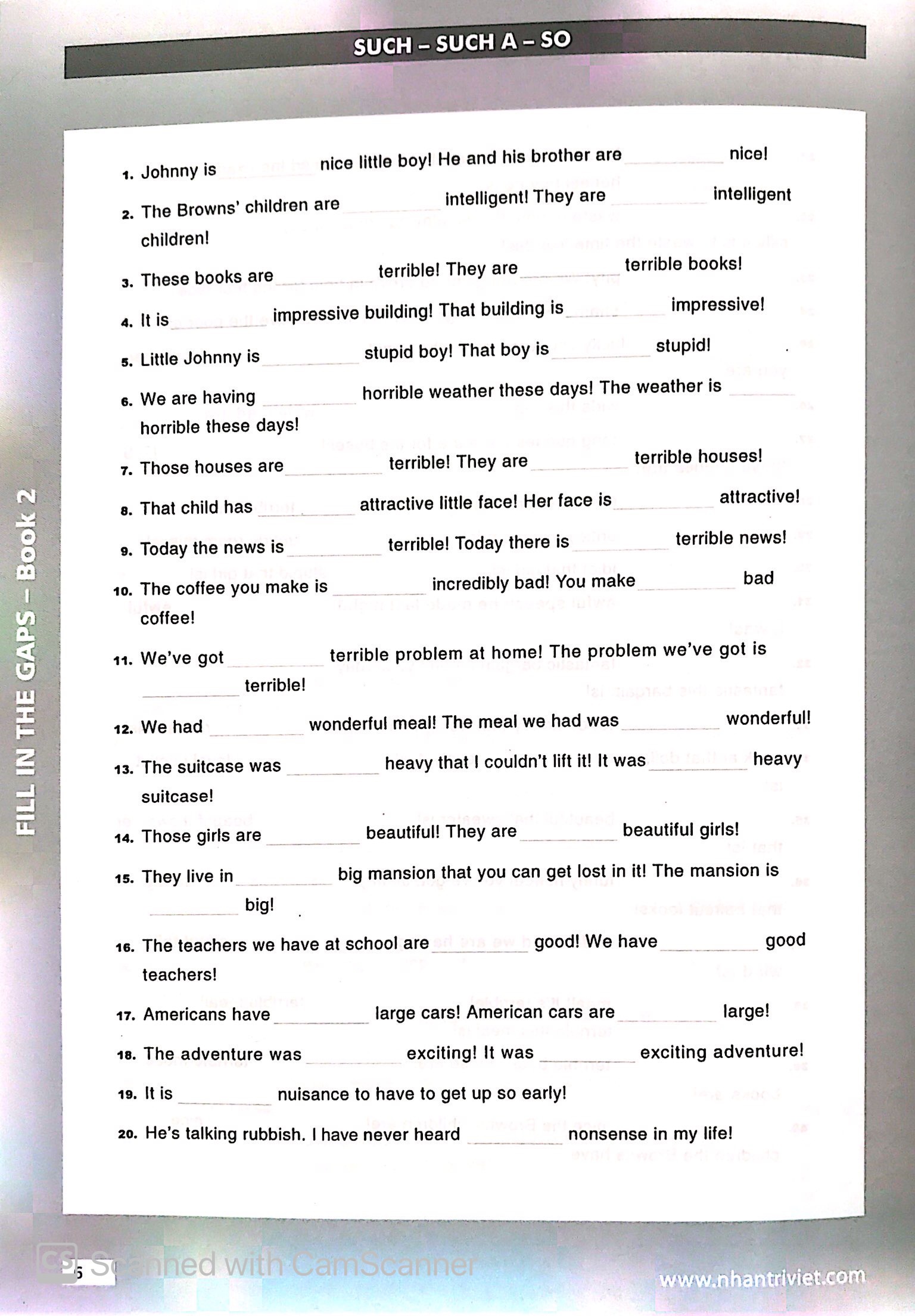 bộ fill in the gaps book 2