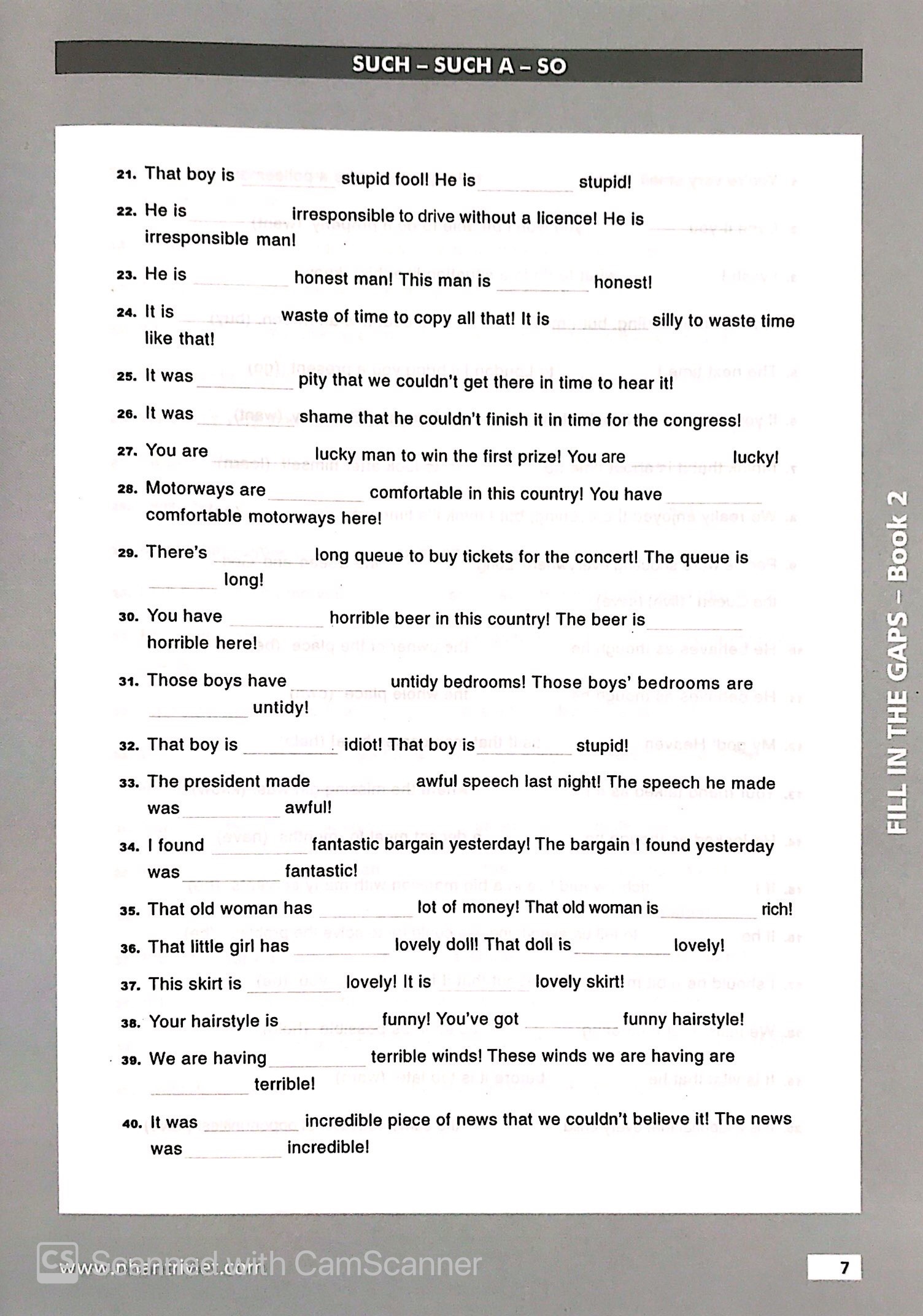 bộ fill in the gaps book 2