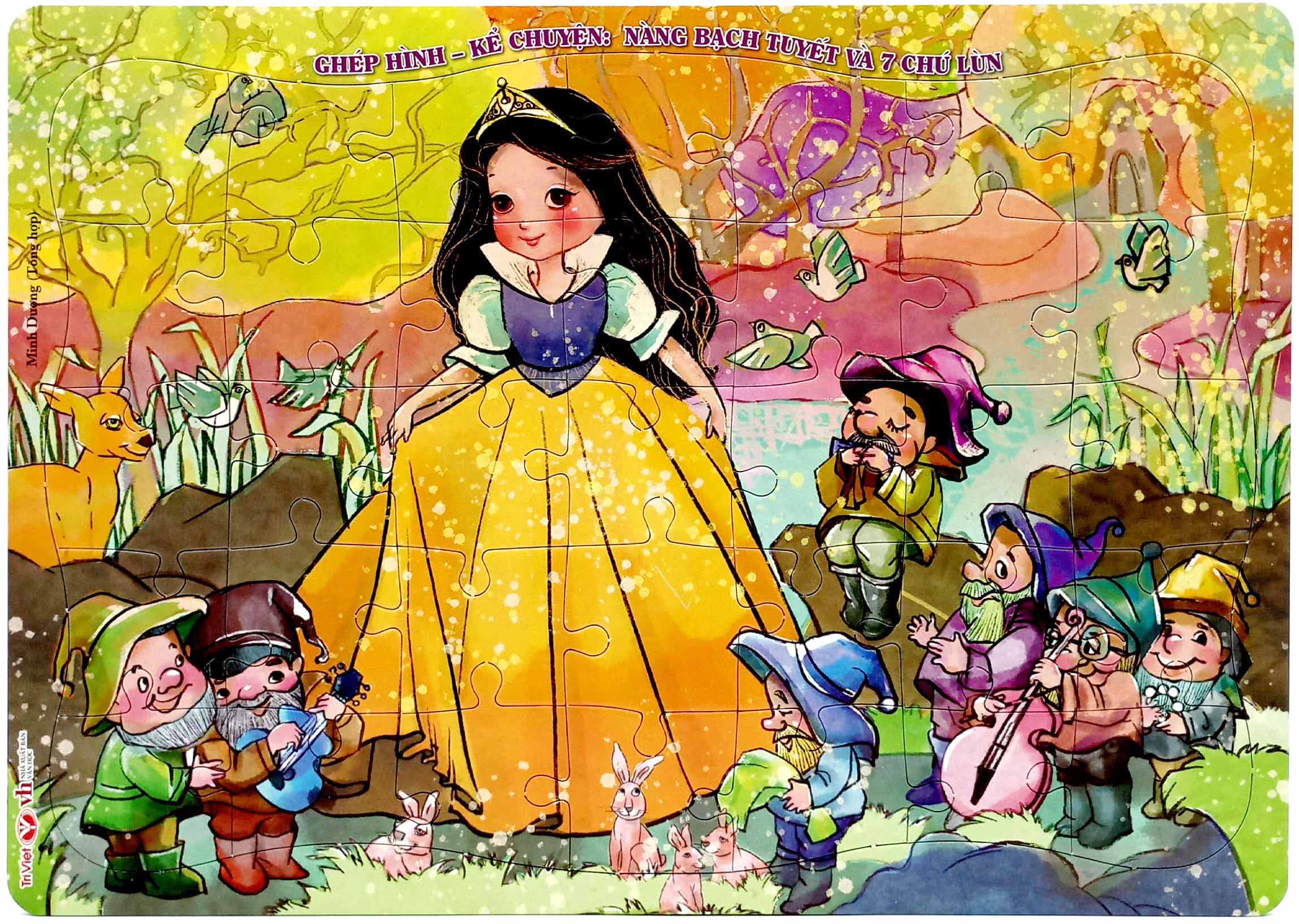 bộ ghép hình - kể chuyện: nàng bạch tuyết và 7 chú lùn