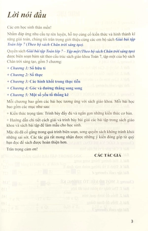 bộ giải bài tập toán lớp 7 - tập 1 (theo bộ sách chân trời sáng tạo)