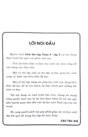bộ giải bài tập toán lớp 9 - tập 2 (tái bản lần thứ 9 theo chương trình giảm tải)