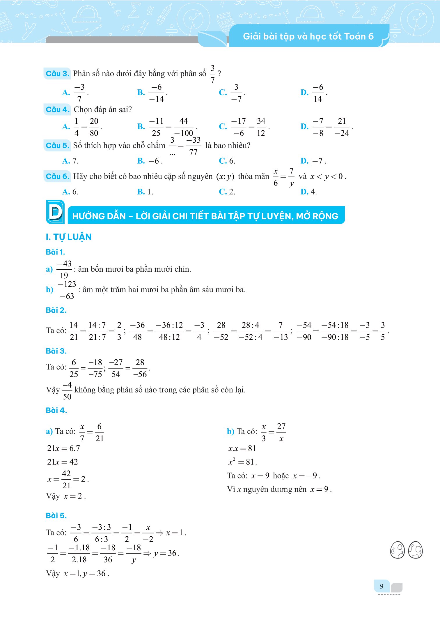 bộ giải bài tập và học tốt toán 6 - tập 2 (theo sgk kết nối tri thức với cuộc sống)