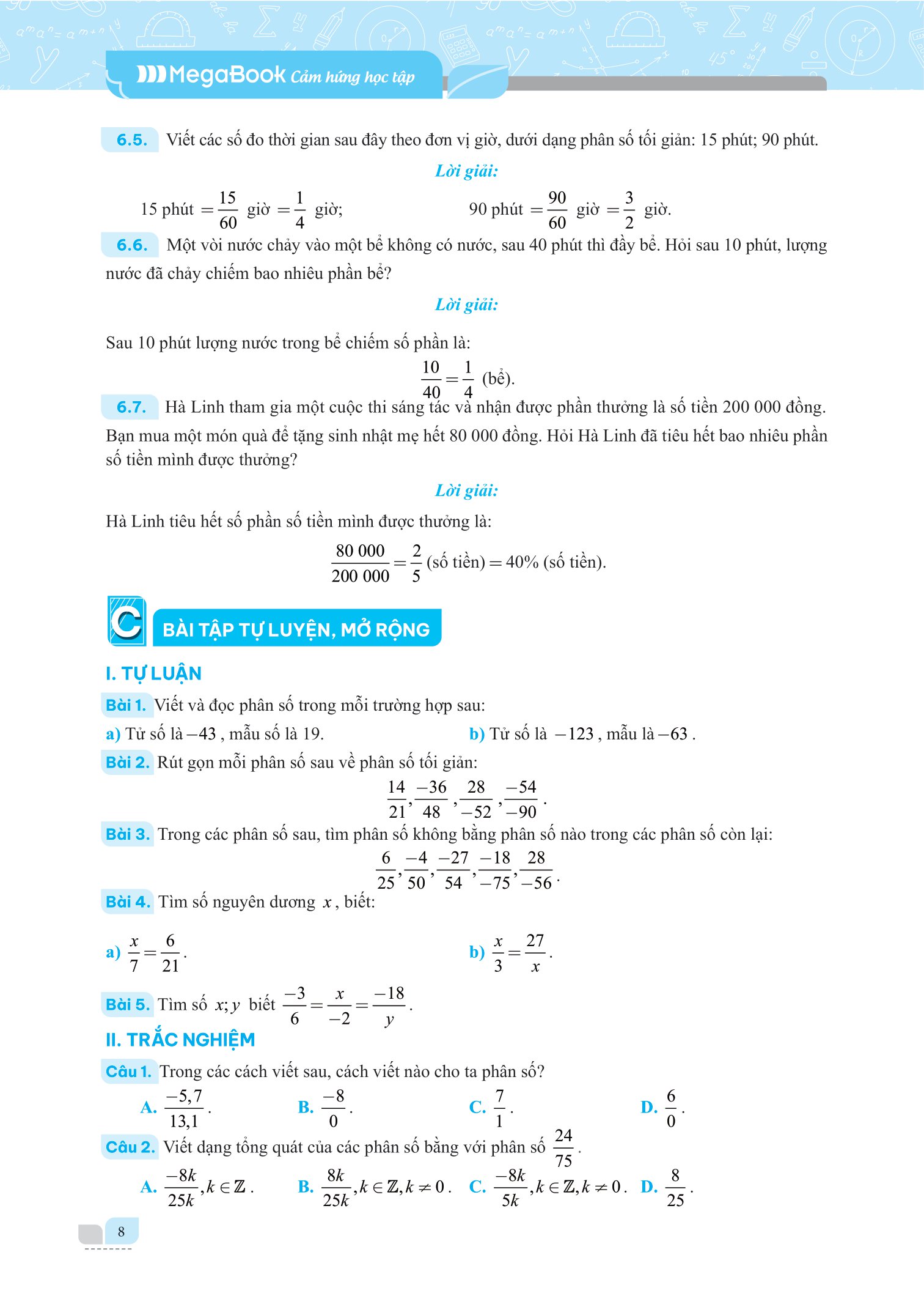 bộ giải bài tập và học tốt toán 6 - tập 2 (theo sgk kết nối tri thức với cuộc sống)