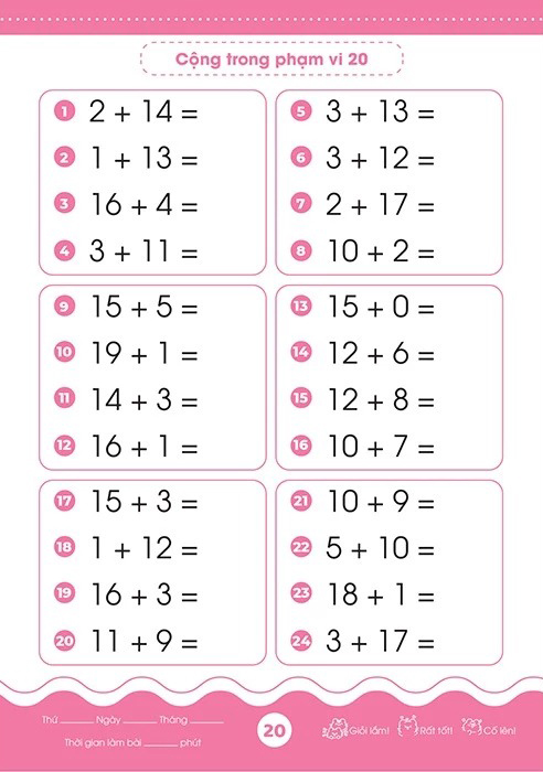 Bộ Giỏi Toán Từ Gốc - Thành Thạo Tính Nhanh - Cộng Trừ Trong Phạm Vi 20