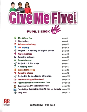 bộ give me five! level 5 pupil's book pack with navio app