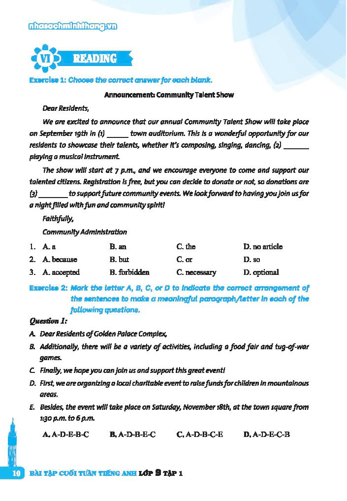 Bo
						
										
										Global Success - Bai Tap Cuoi Tuan Tieng Anh Lop 9 - Tap 1 (Co Dap An)